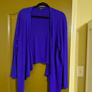 Torrid Blue Drape Open Cardigan
